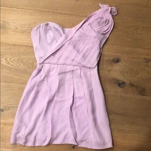 BCBG Light Purple Off the Shoulder Mini